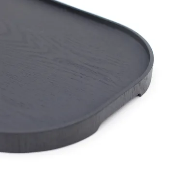 CurveLine™ Serving Tray anti-slip 47x34 cm - Black willow wood - Bosign
