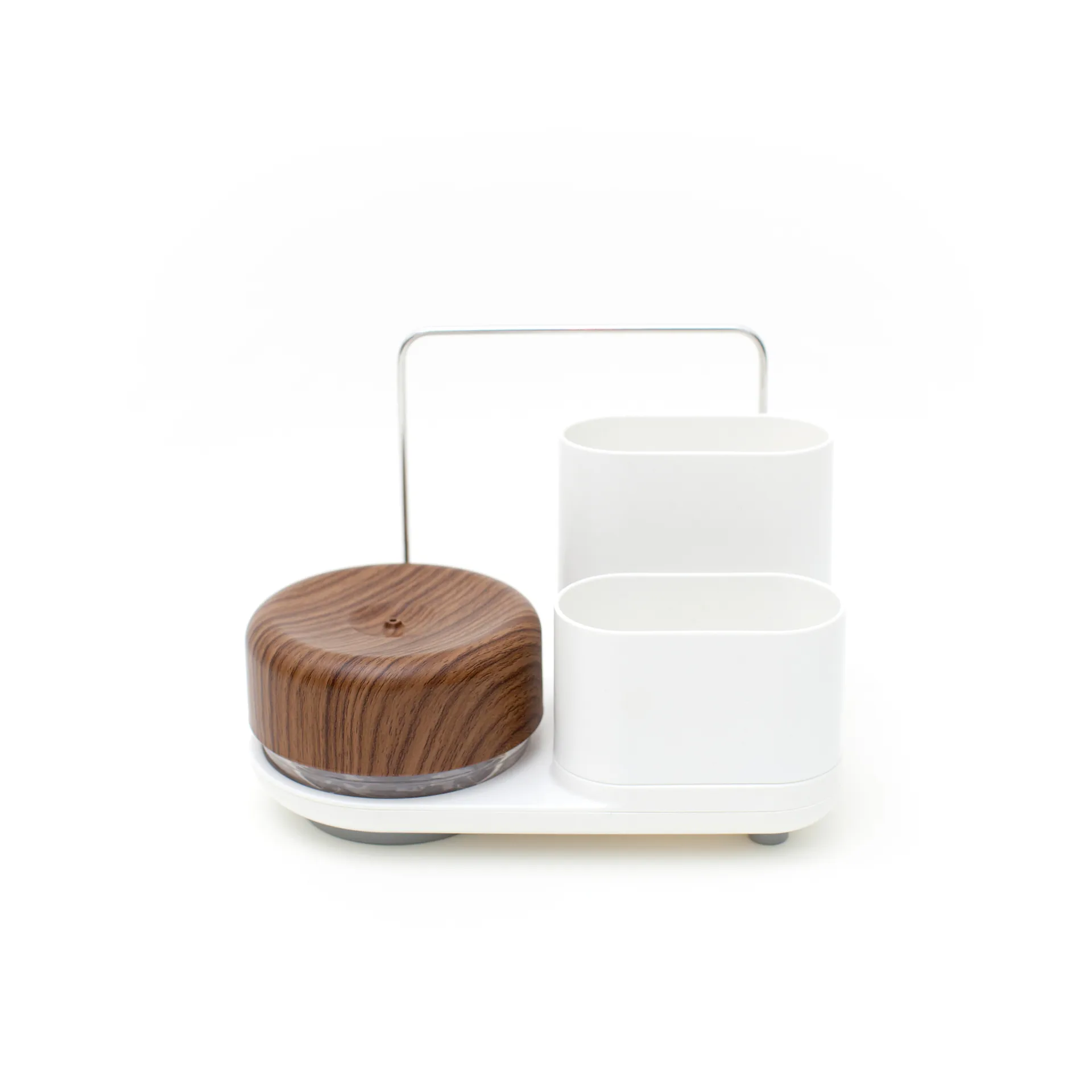 Do-Dish Caddy PLUS dish soap pump with storage, Dark wood Bosign