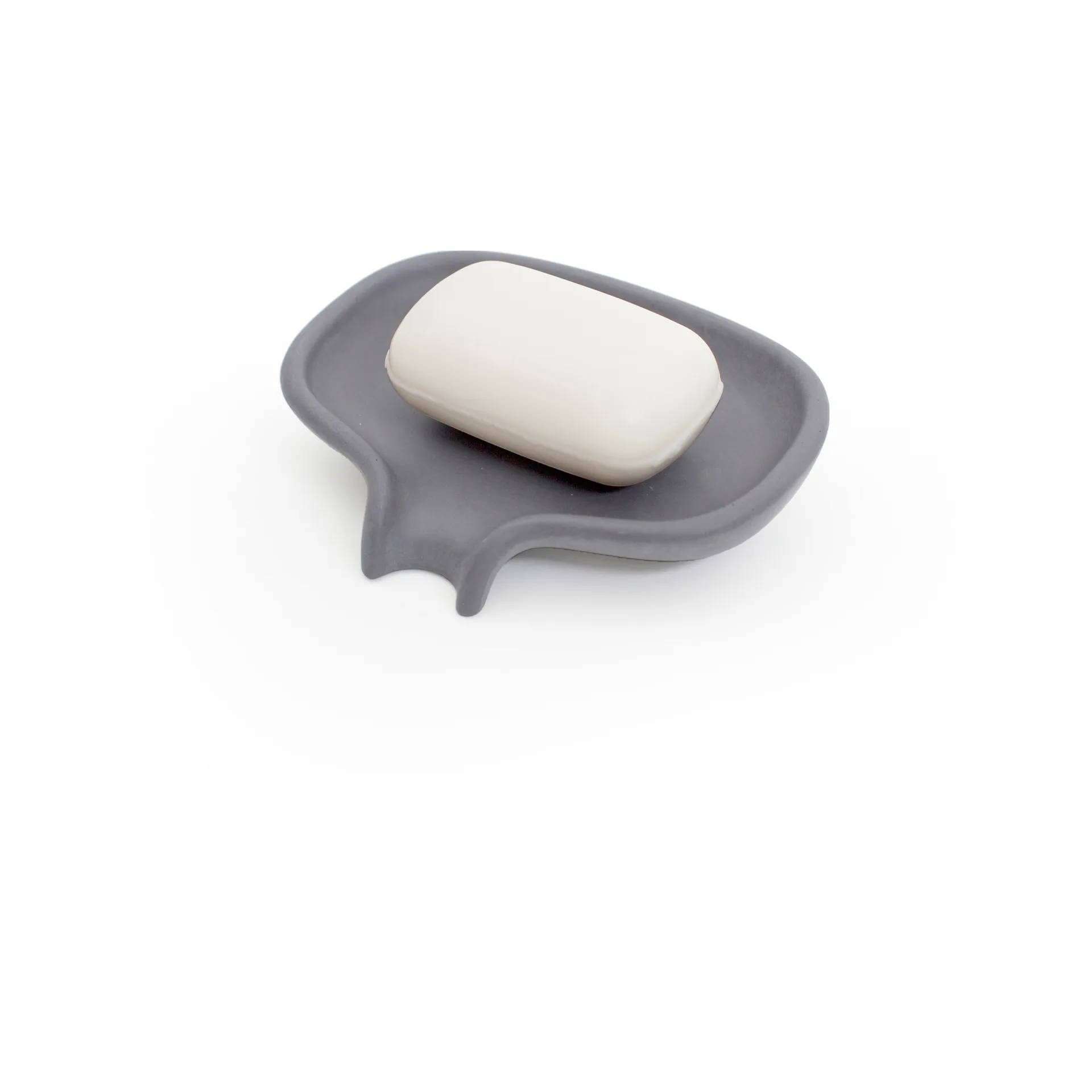 Soap Saver Flow soap dish with drainage spout concrete, Grey Bosign