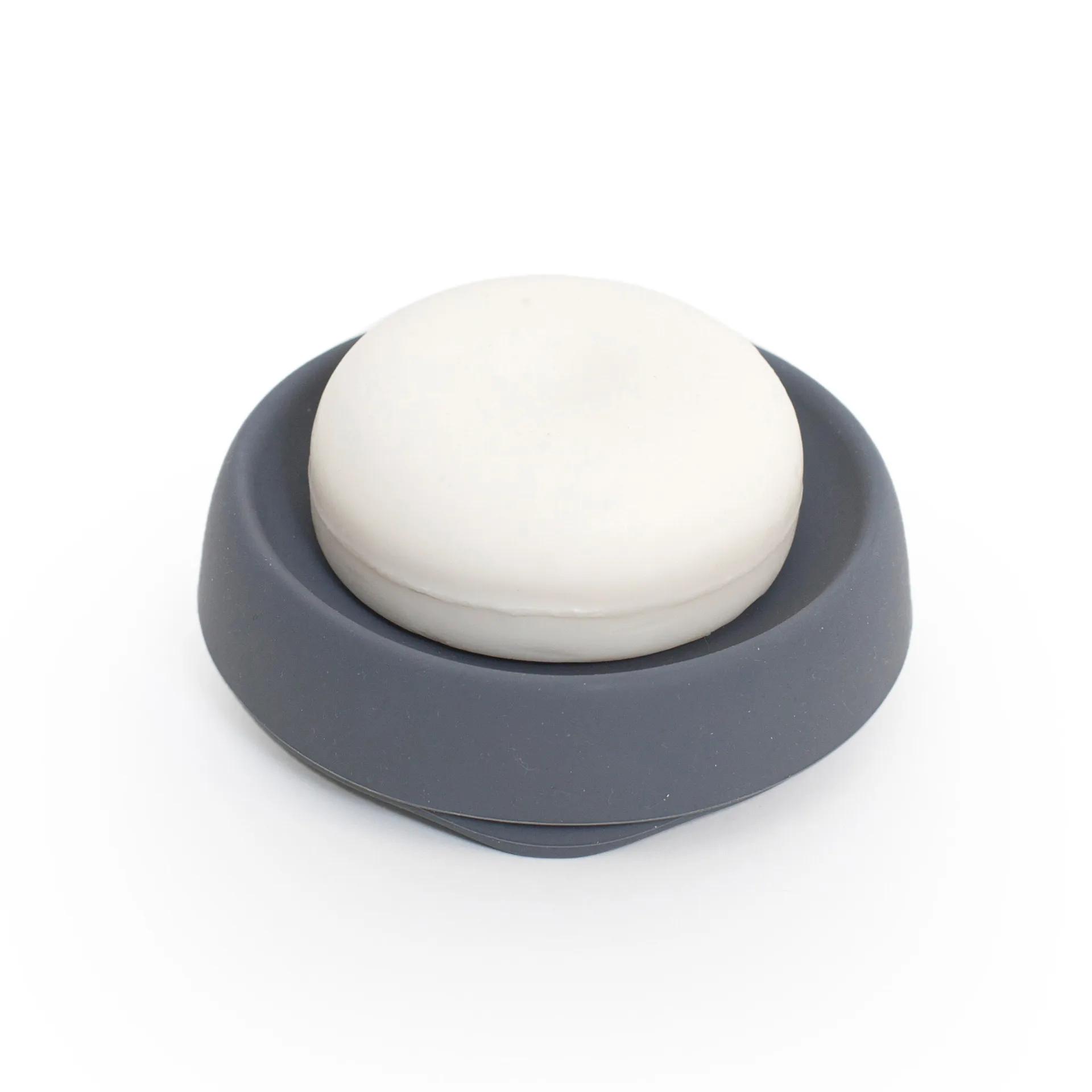 Soap tray with concealed drain spout in silicone - medium, Graphite Bosign