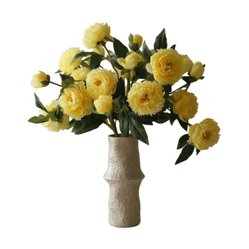 Artificial peony bouquet - Large, yellow 7 pcs - Botané