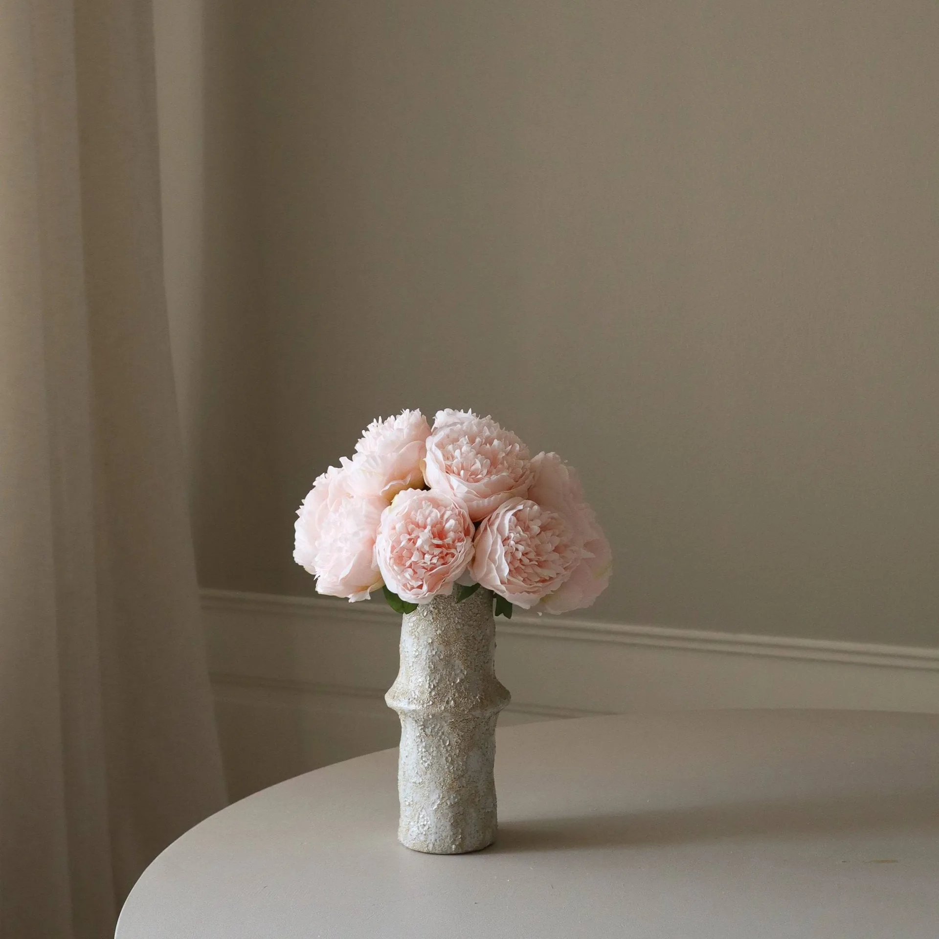 Artificial peony bouquet, Mini, light pink 10 pcs Botané