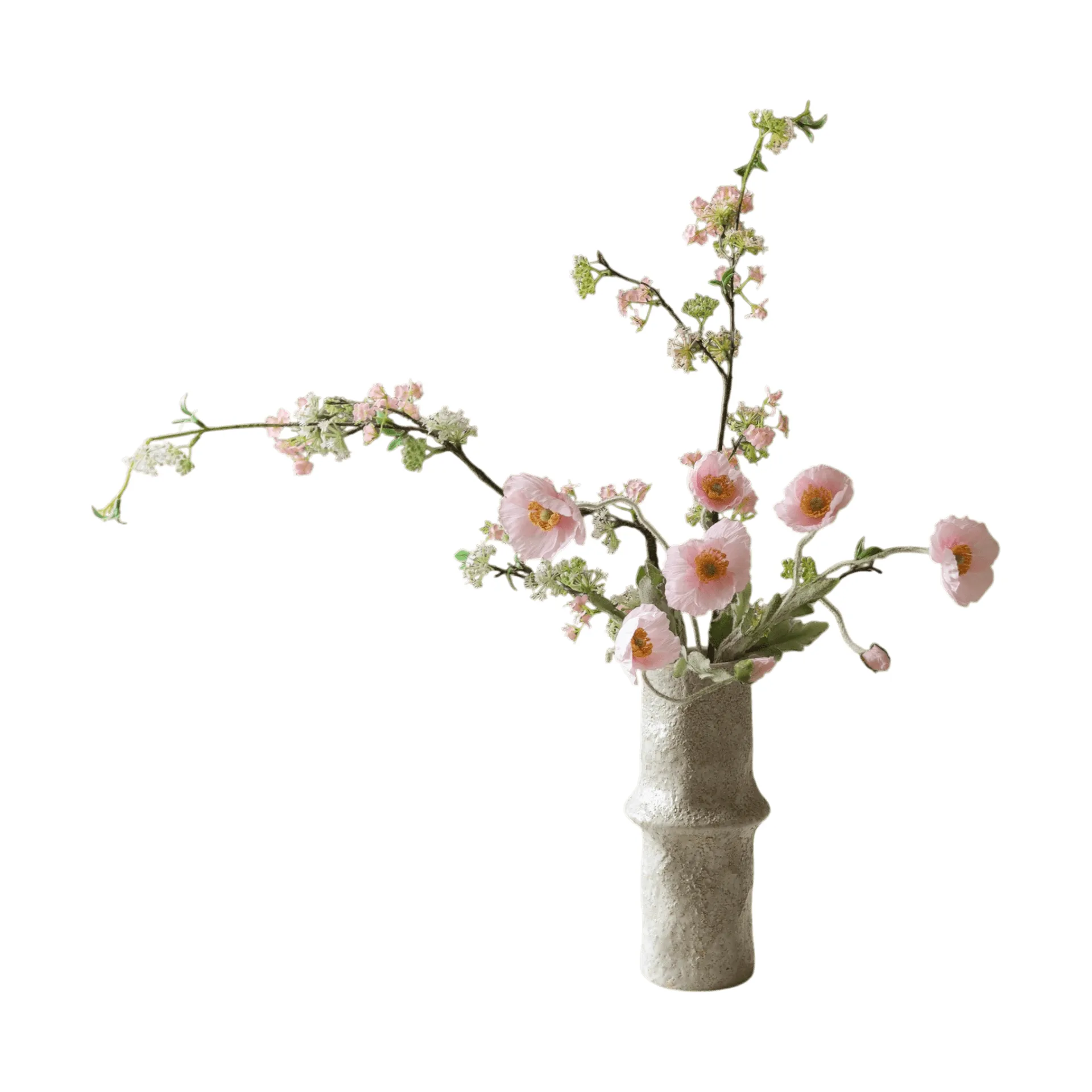 Blossom Veil artificial bouquet, Poppy, grey willow Botané