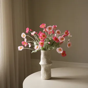 Poppy artificial bouquet - Pink Pursuit, light pink-pink, 10 pcs - Botané