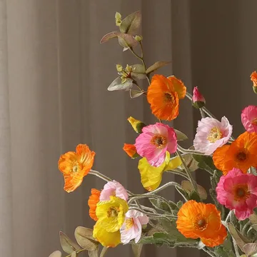 Poppy Spritz artificial bouquet - Poppy-eucalyptus 10 pcs - Botané
