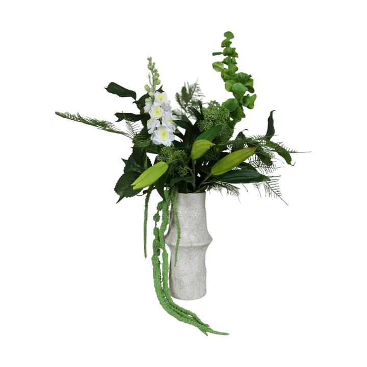 Silent Meadow artificial bouquet - Delphinium-lily-amaranth-eucalyptus-fern, 6 pcs - Botané