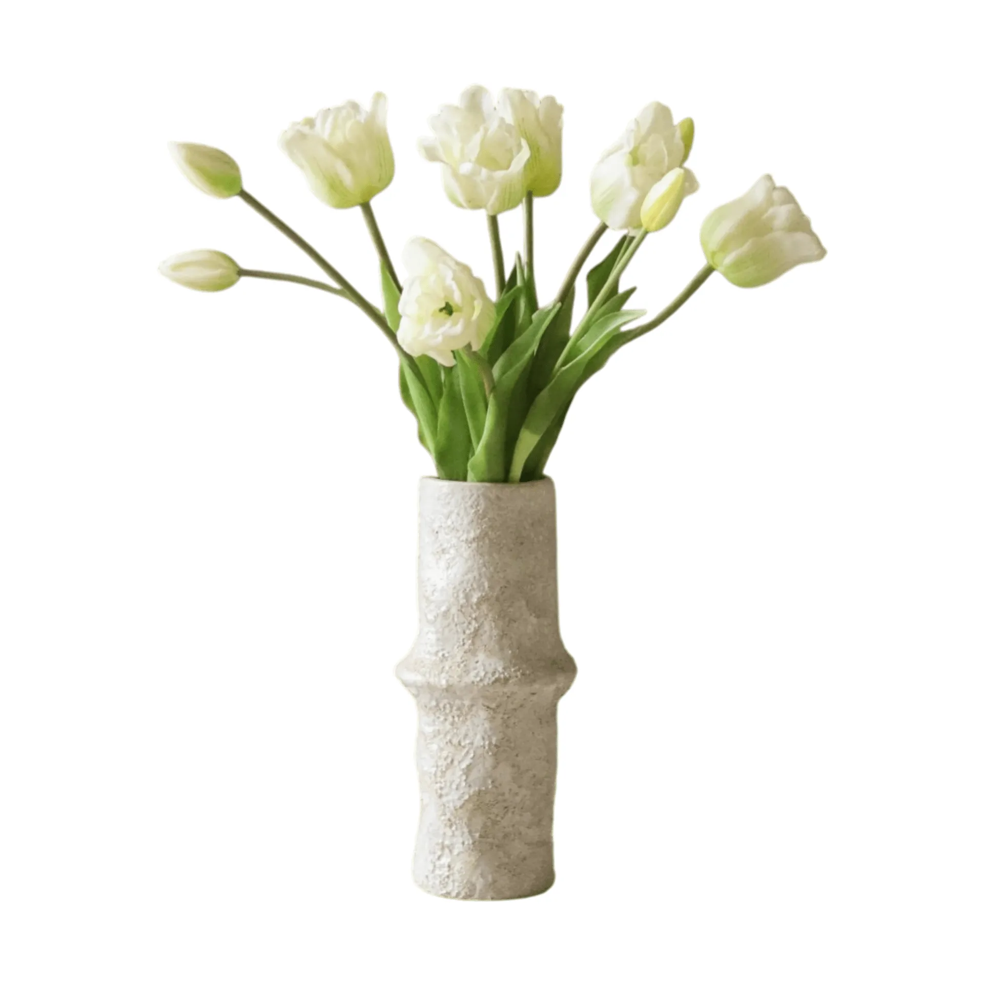 Triumph tulips artificial bouquet, White, 10 pcs Botané