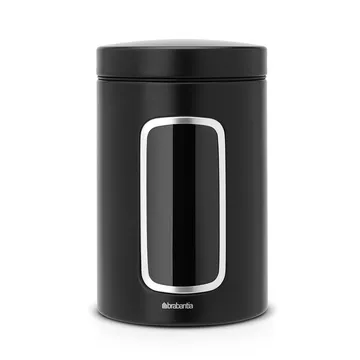 Brabantia storage jar with window 1.4 liter - matte black - Brabantia