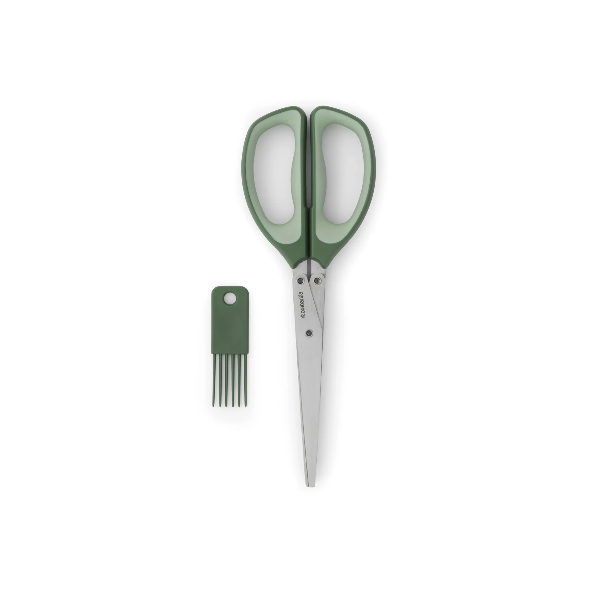 Tasty herb scissors with cleaning comb, Green Brabantia