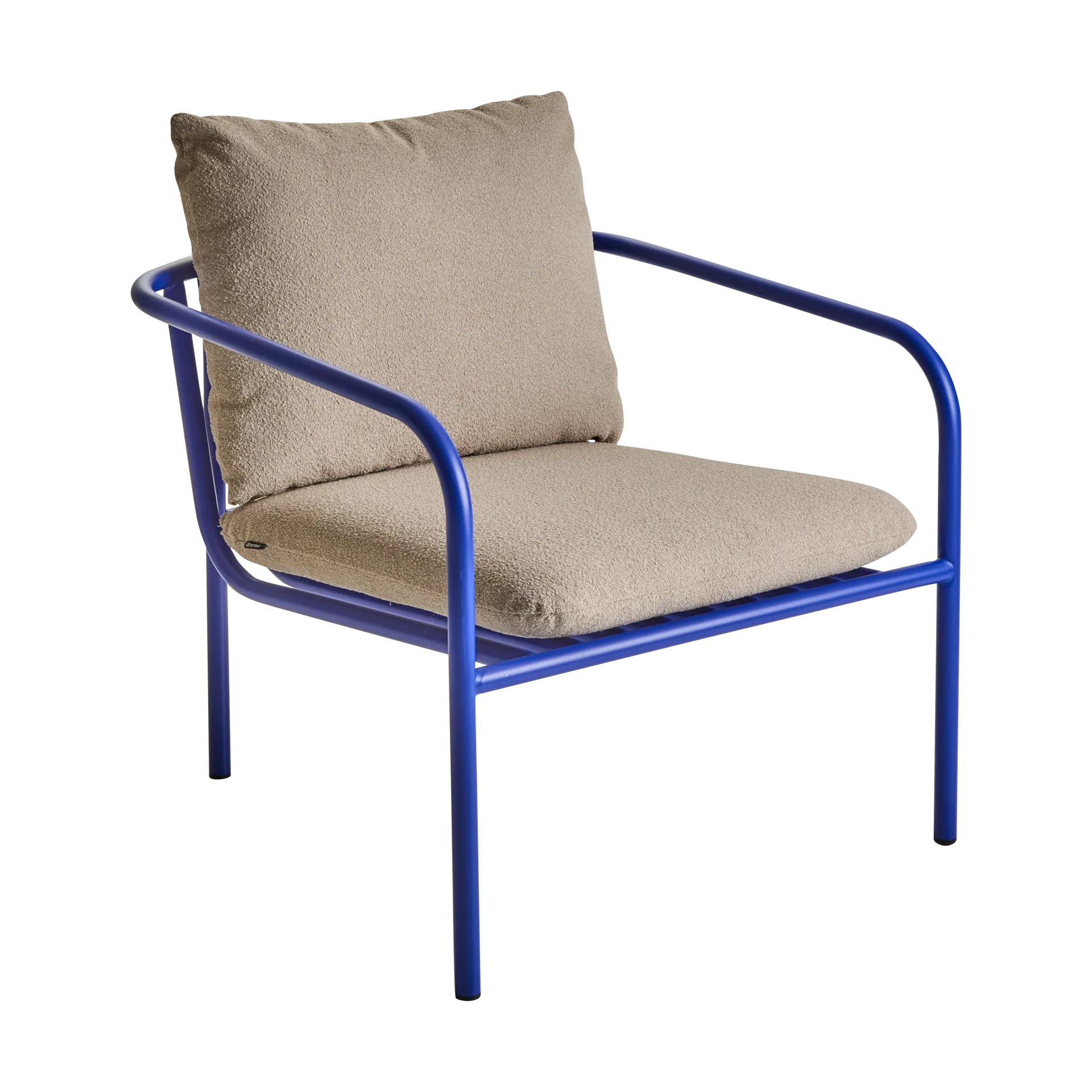 Bendt lounge chair, Teddy beige-indigo blue Brafab