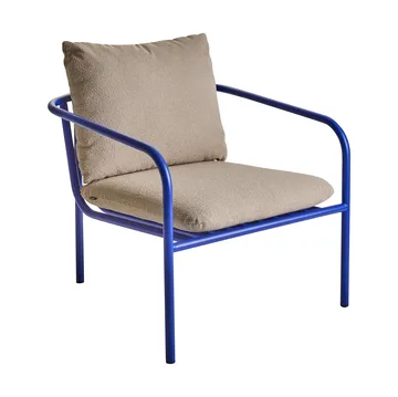 Bendt lounge chair - Teddy beige-indigo blue - Brafab