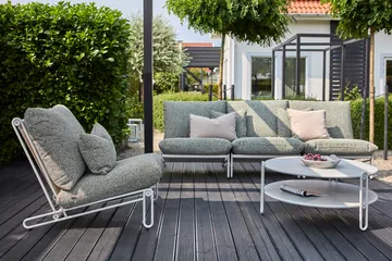 Blixt lounge chair - Light grey-teddy verde - Brafab
