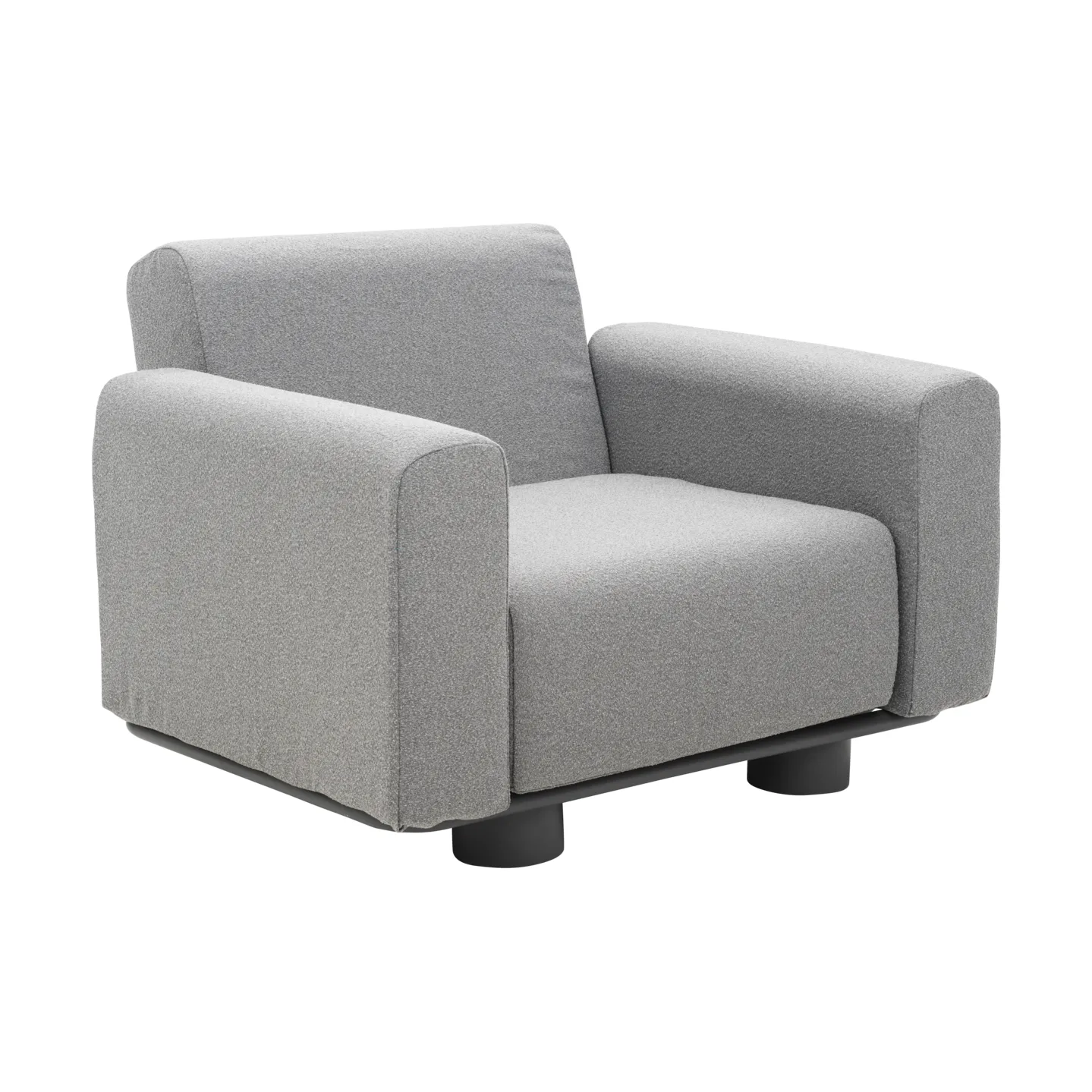 Bolster armchair, Anthracite-teddy grey Brafab