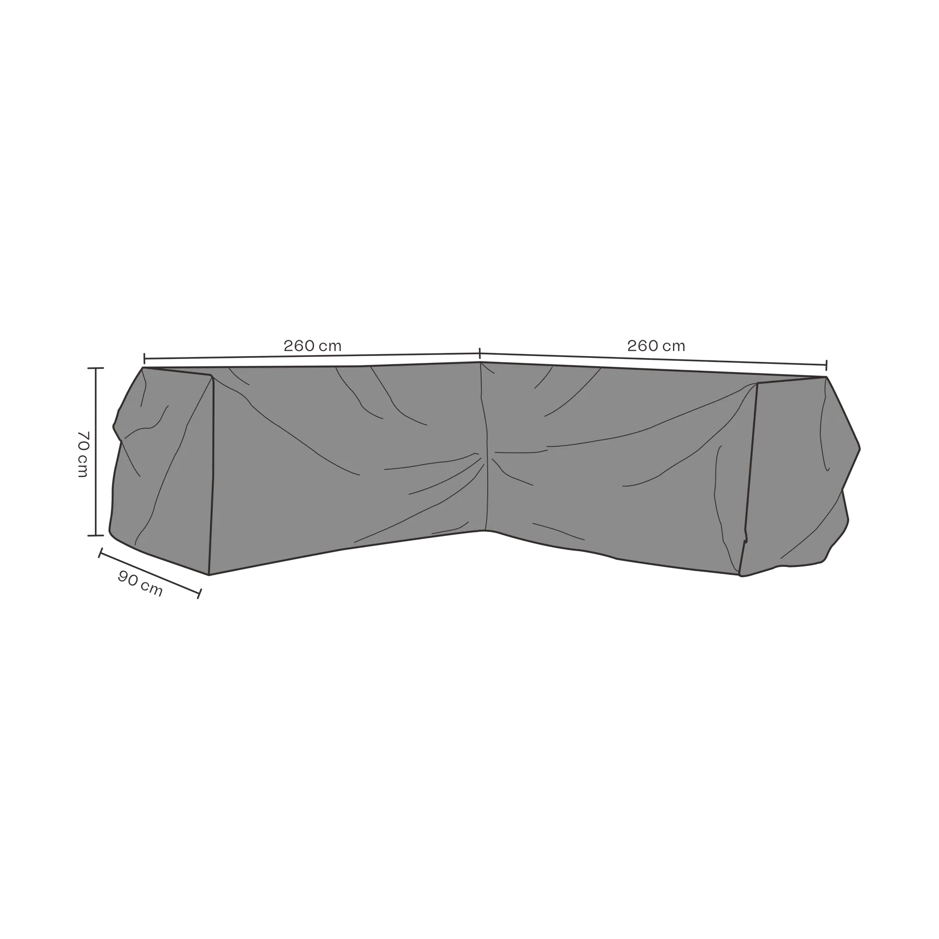 Brafab furniture cover corner sofa, Black 260 cm Brafab