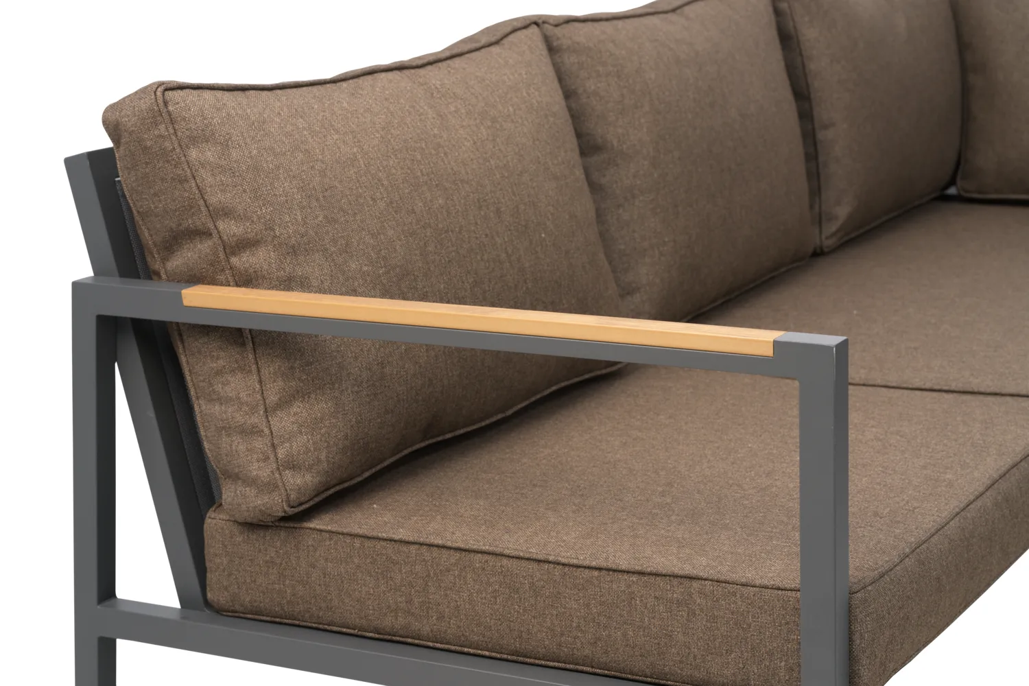 Cap sofa group, Anthracite-brown, 6-seater Brafab