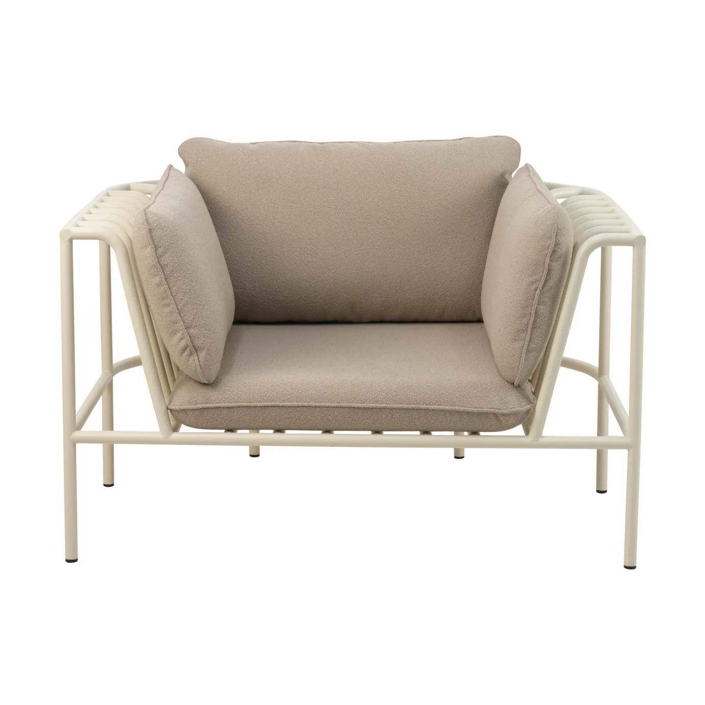 Collier armchair, Pearl white-teddy beige Brafab