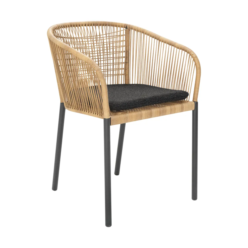 Delta armchair, Anthracite-natural Brafab