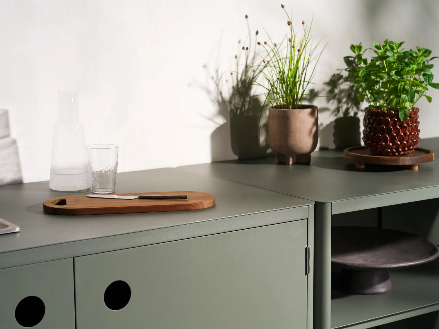 Kelia outdoor kitchen bench with shelves, Anthracite, 121x91x64 cm Brafab