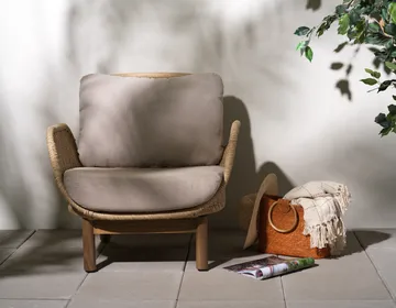 Lily armchair - Twist straw-plush wheat - Brafab