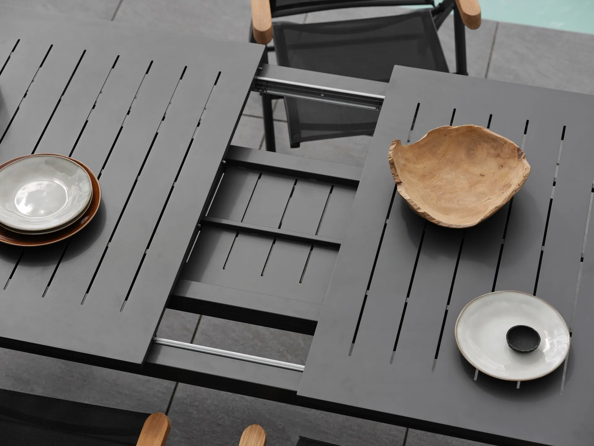 Lomma extendable dining table, Black 194-312 cm Brafab