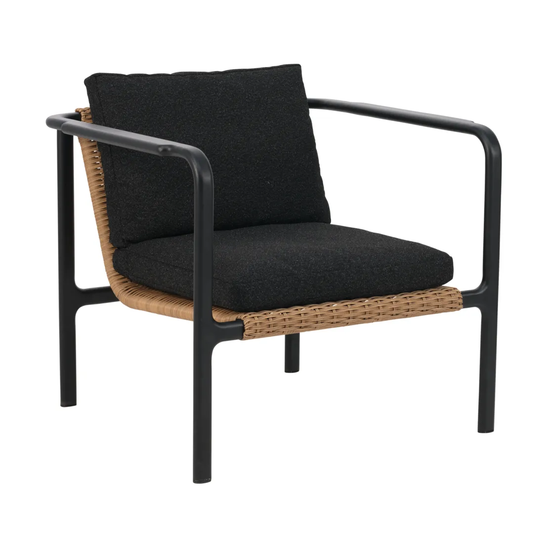 Motty armchair, Black-teddy black Brafab