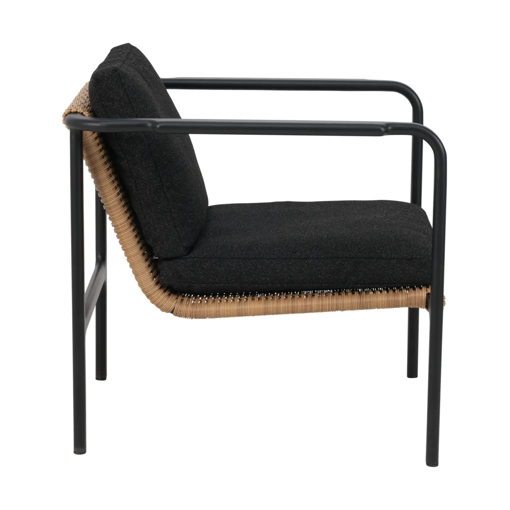 Motty armchair, Black-teddy black Brafab