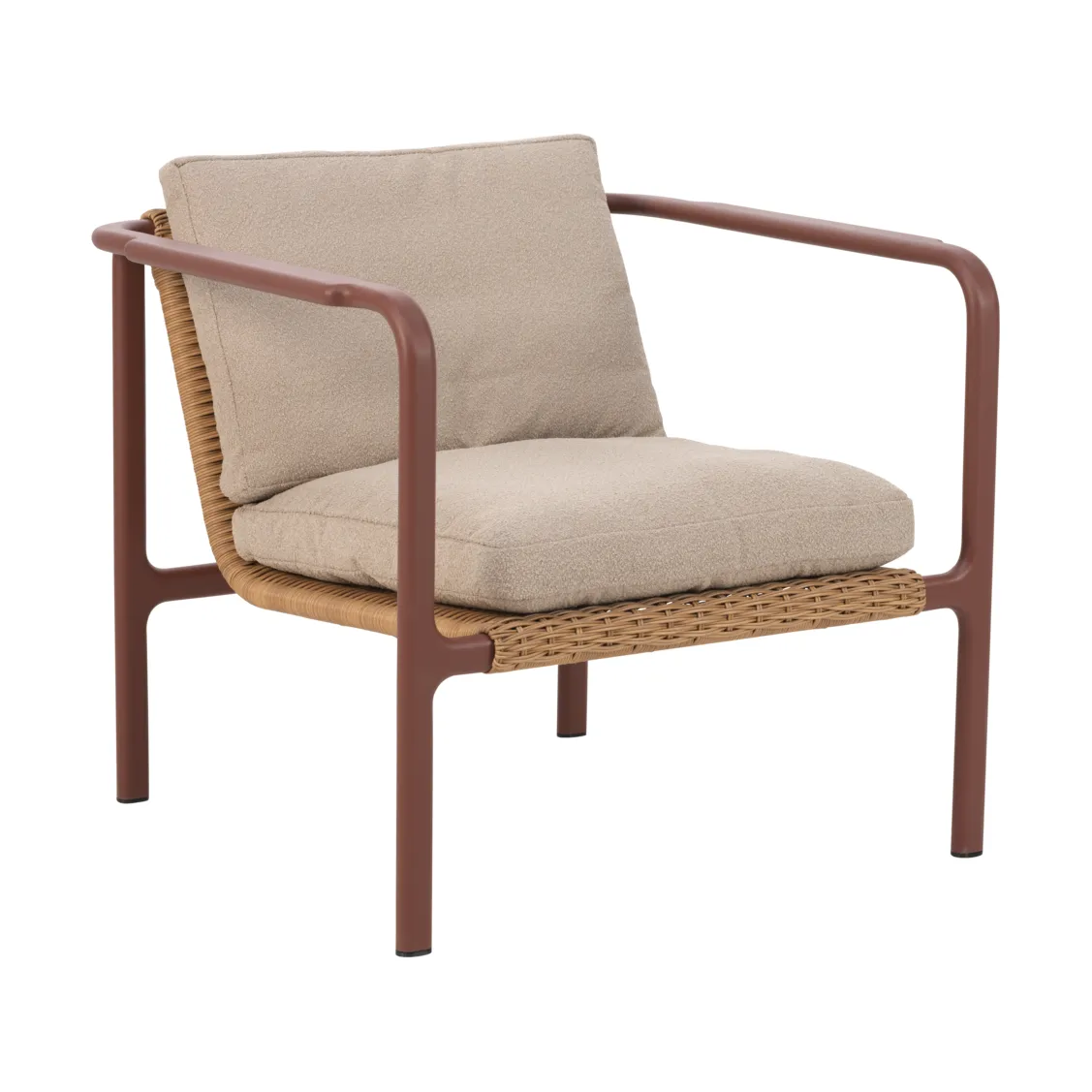 Motty armchair, Zin red-teddy beige Brafab