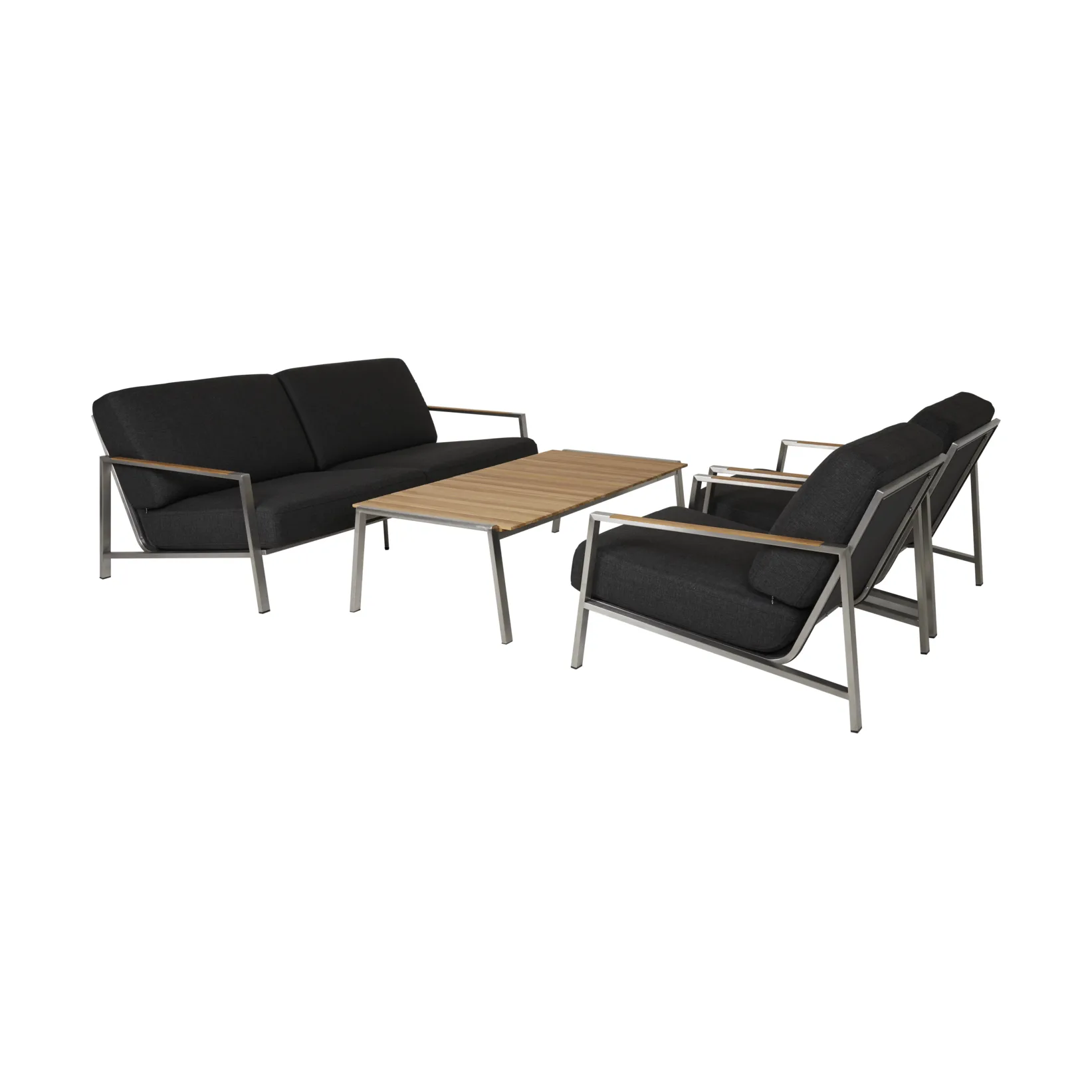 Naos armchair, Stainless steel-nearly black Brafab