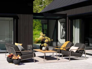Naos armchair - Stainless steel-nearly black - Brafab
