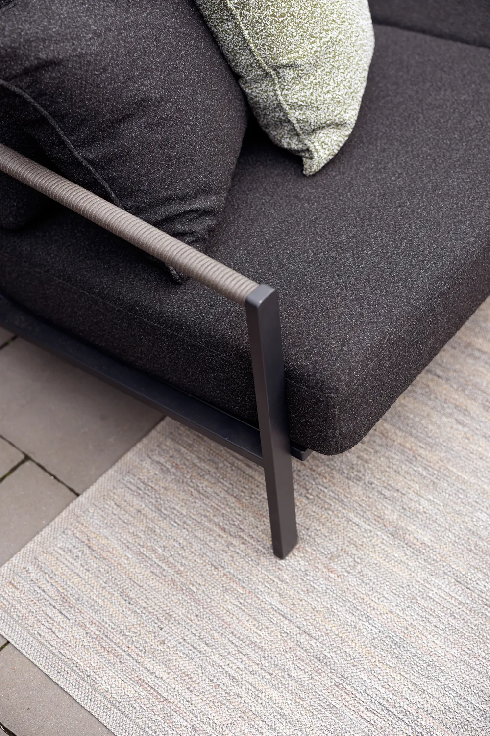 Naos sofa, Black-teddy black, 2.5-seater Brafab