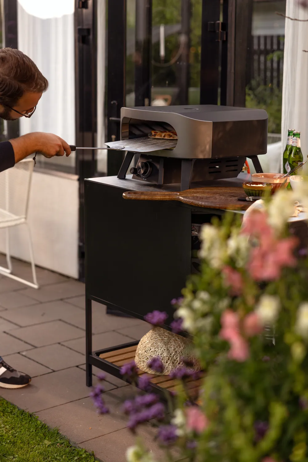 Prep outdoor kitchen base cabinet 110x90x70 cm, Black Brafab