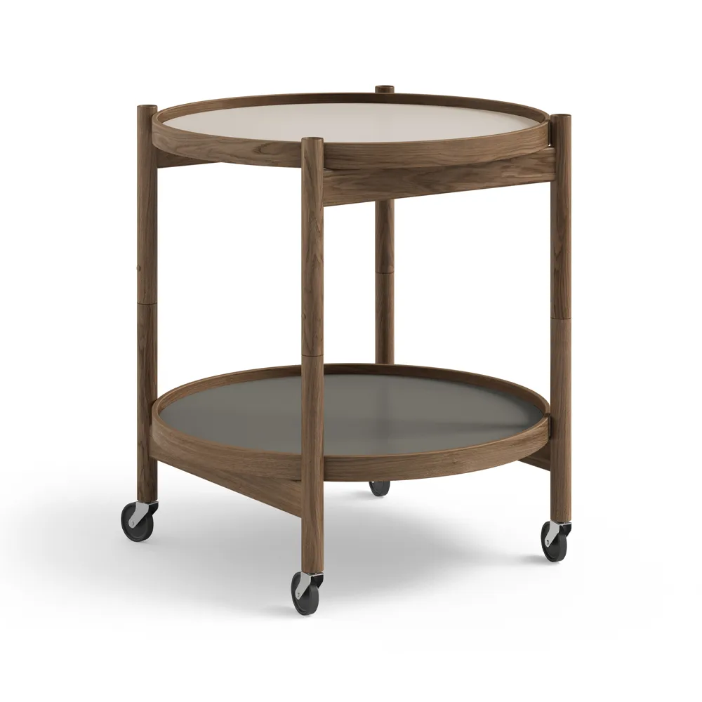 Bølling Tray Table model 50, Stone, smoke oiled oak stand Brdr. Krüger