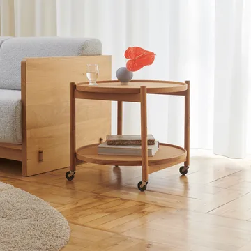 Bølling Tray Table model 60 - Stone, black lacquered oak stand - Brdr. Krüger