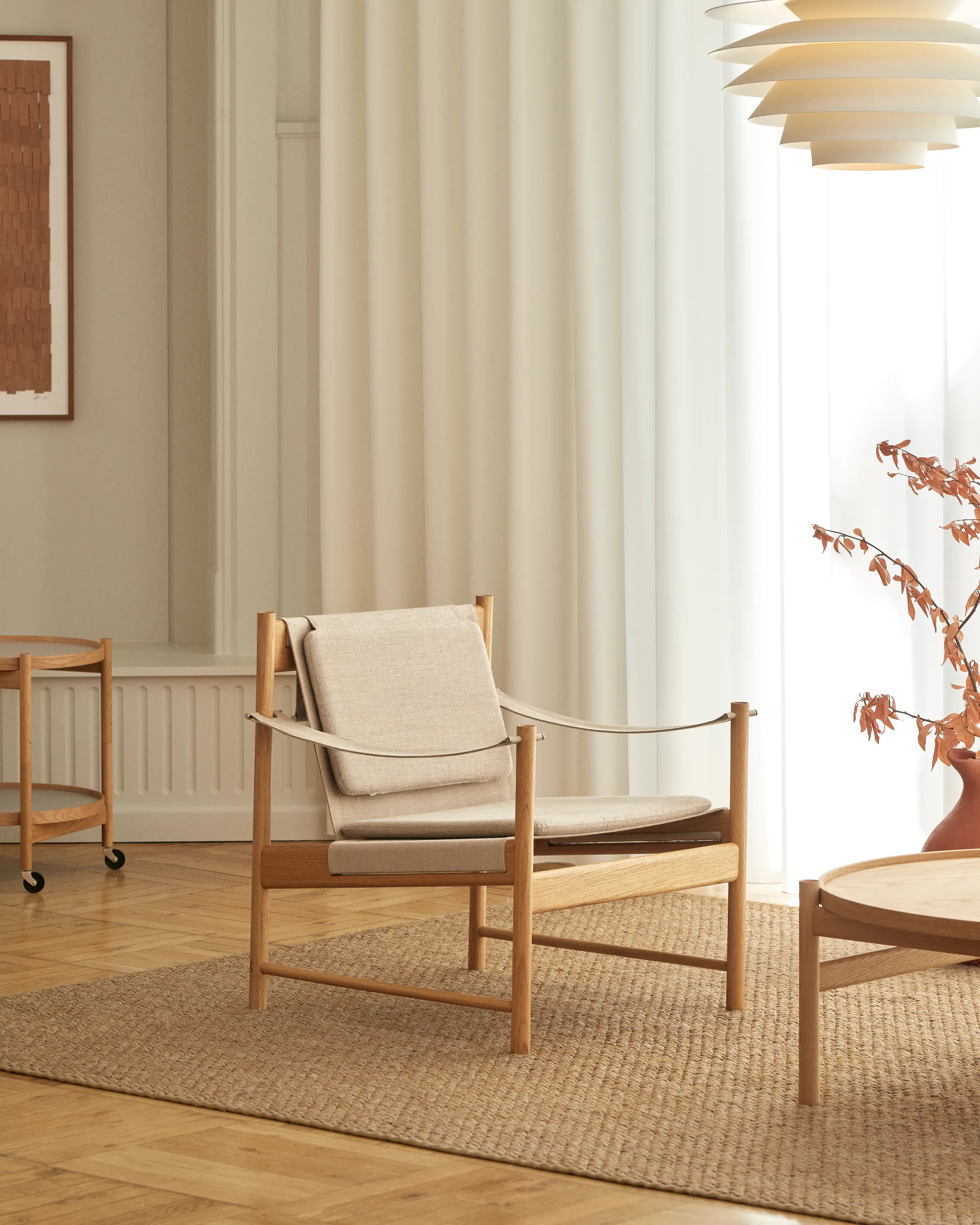 HB lounge chair, Oiled oak-canvase nature Brdr. Krüger