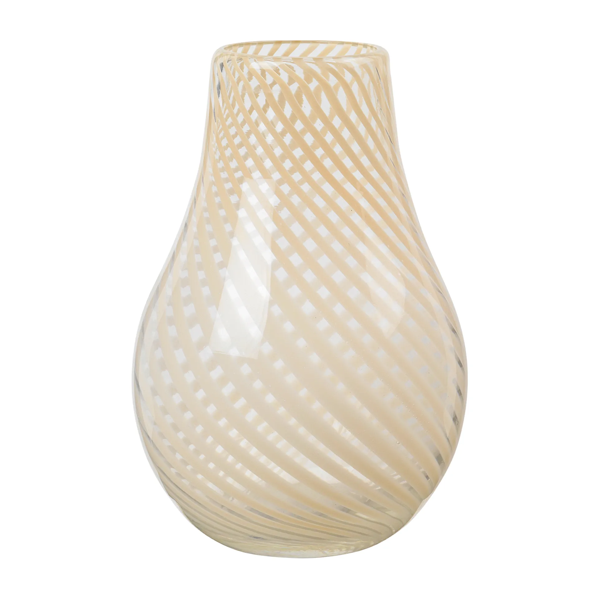 Ada Cross Stripe vase 22.5 cm, Light yellow Broste Copenhagen