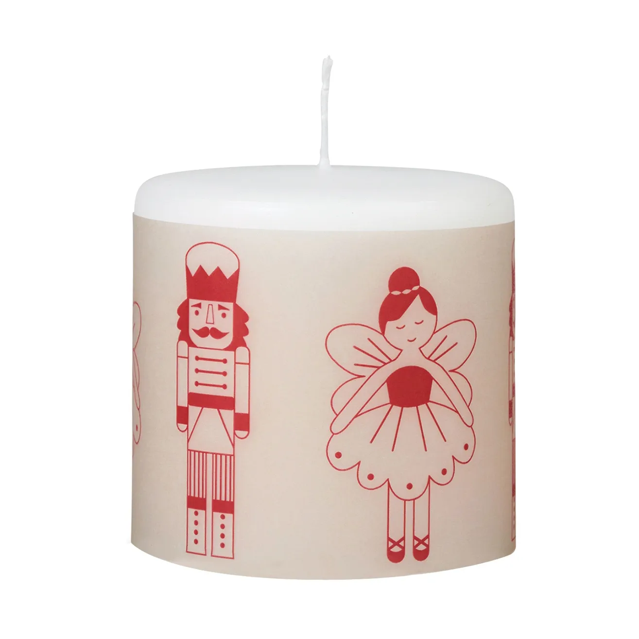Fairy Tale candle 8 cm, White-red Broste Copenhagen