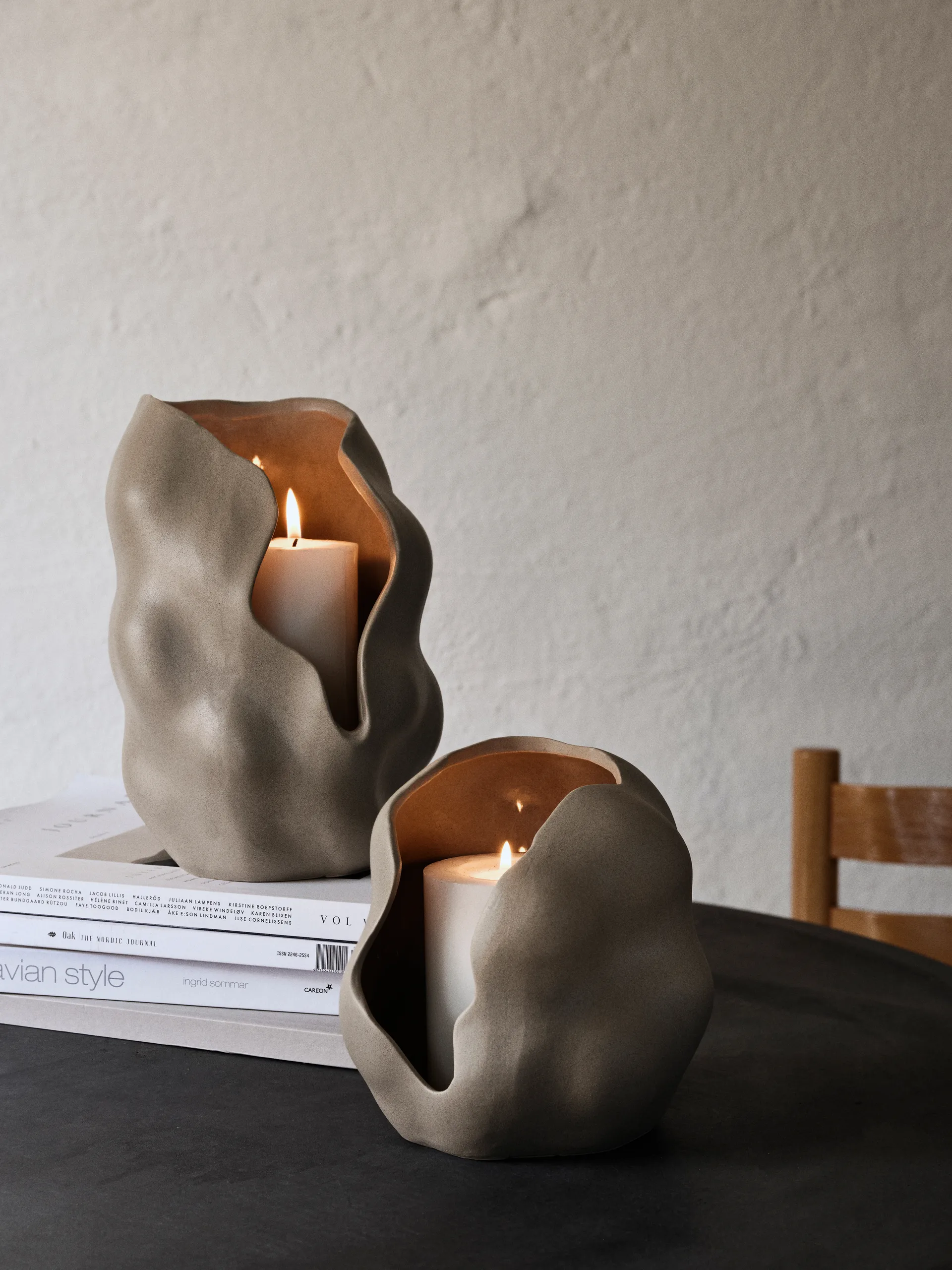 Hekla Hurricane candle lantern, Dove grey, Ø16 cm Broste Copenhagen