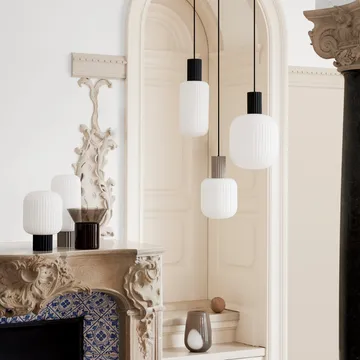 Lolly pendant lamp - black and white-Ø16 cm - Broste Copenhagen
