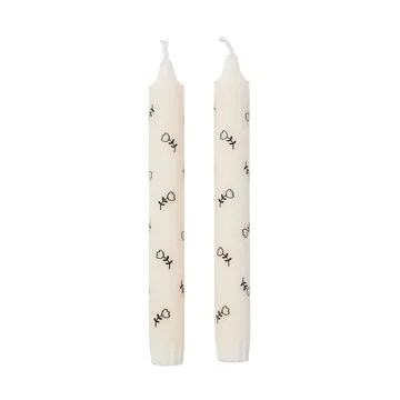 Mai taper candles 2-pack - White-black - Broste Copenhagen