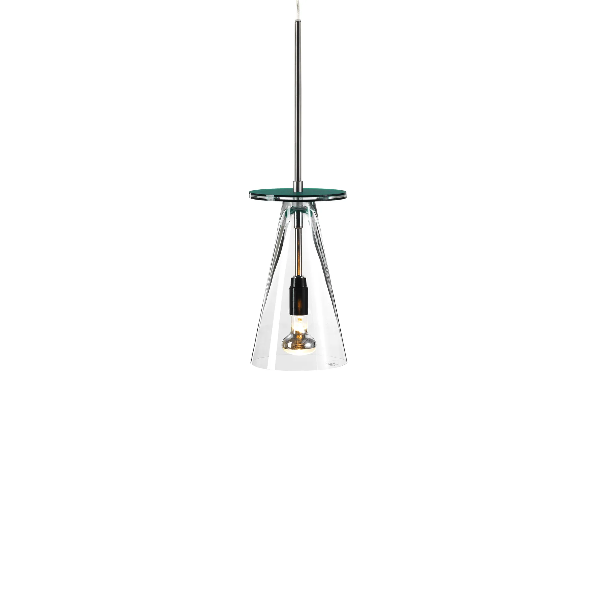 Kon pendant lamp, Clear, turquoise tray Bsweden