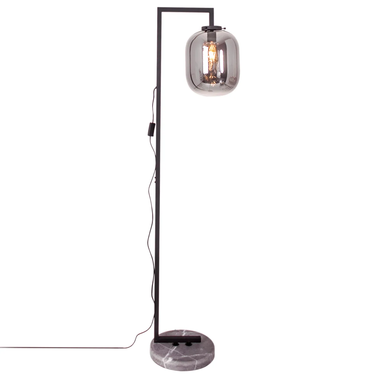 Leola floor lamp, Black marble-Smokey grey By Rydéns
