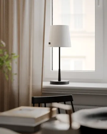 Lumi table lamp 48,5 cm - Matte black-white - By Rydéns