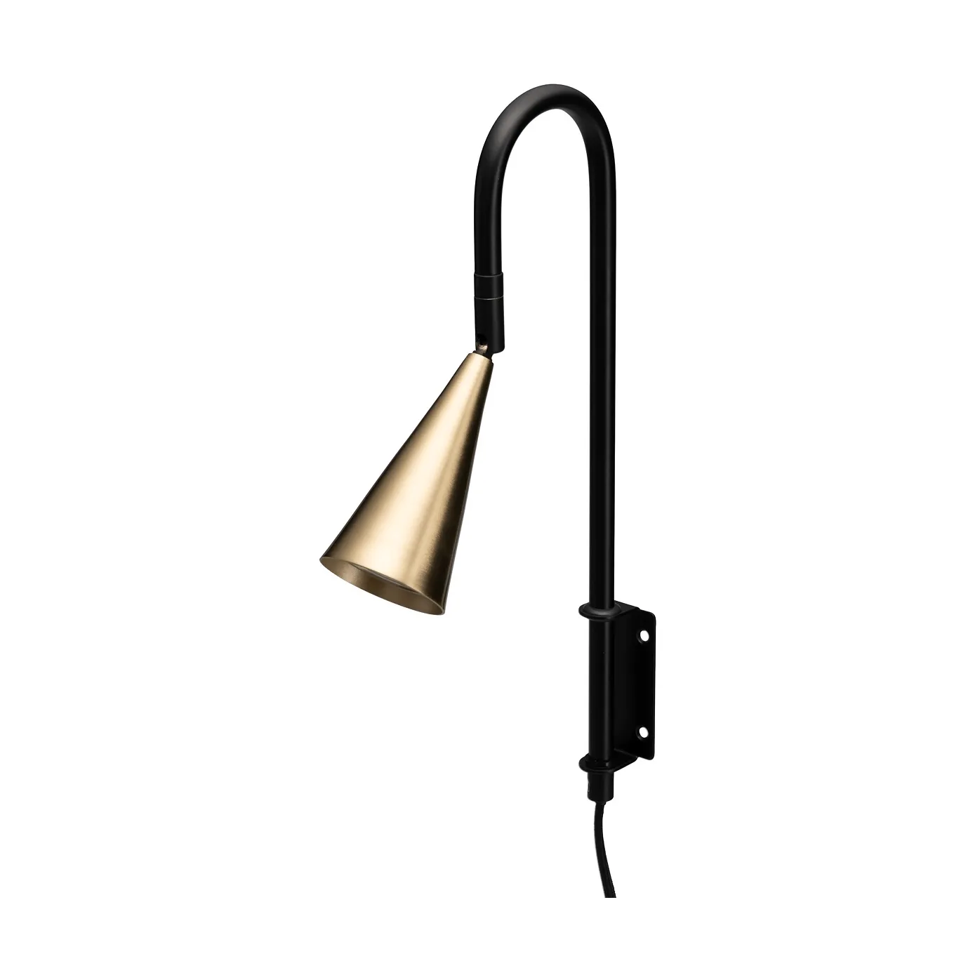 Spline wall lamp, Black-brass, 36 cm By Rydéns