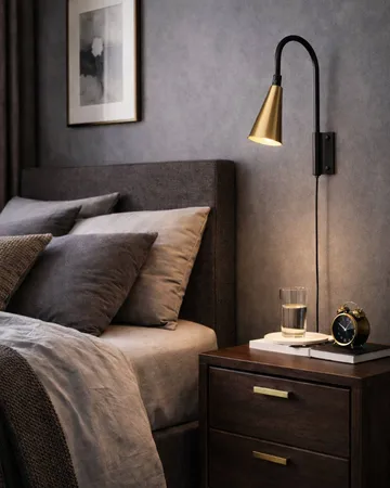 Spline wall lamp - Black-brass, 36 cm - By Rydéns