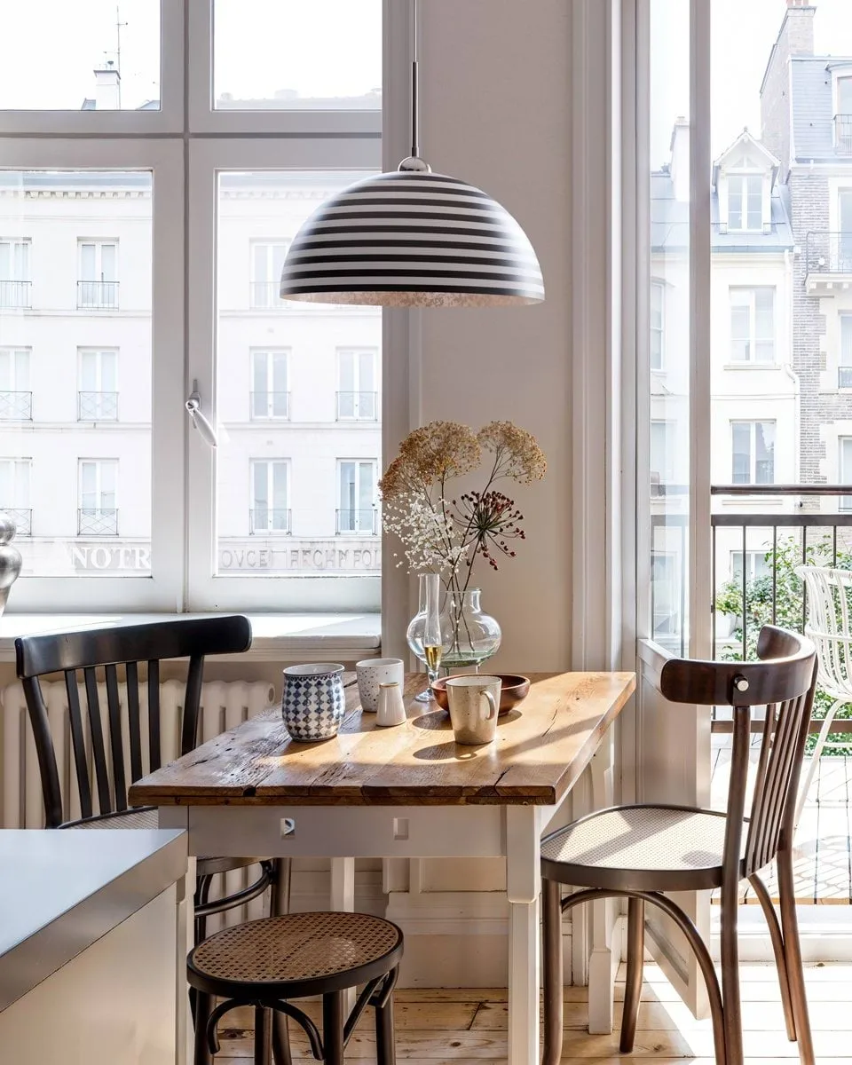 Stripe ceiling lamp, Black-white, Ø45 cm By Rydéns