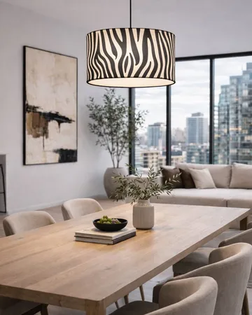 Zany Zebra ceiling lamp - Black-white, Ø50 cm - By Rydéns