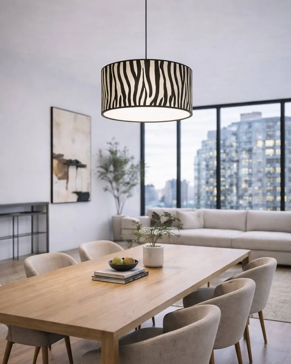 Zany Zebra ceiling lamp, Black-white, Ø50 cm By Rydéns