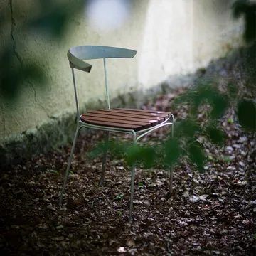 Dover chair - Mahogany, raw aluminum stand - Byarums bruk