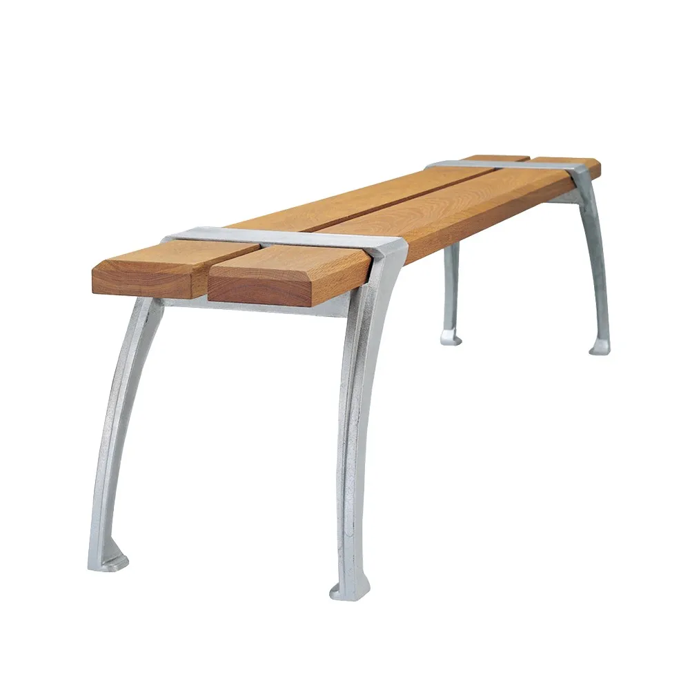 Haga bench, Oak oil, raw aluminum stand Byarums bruk