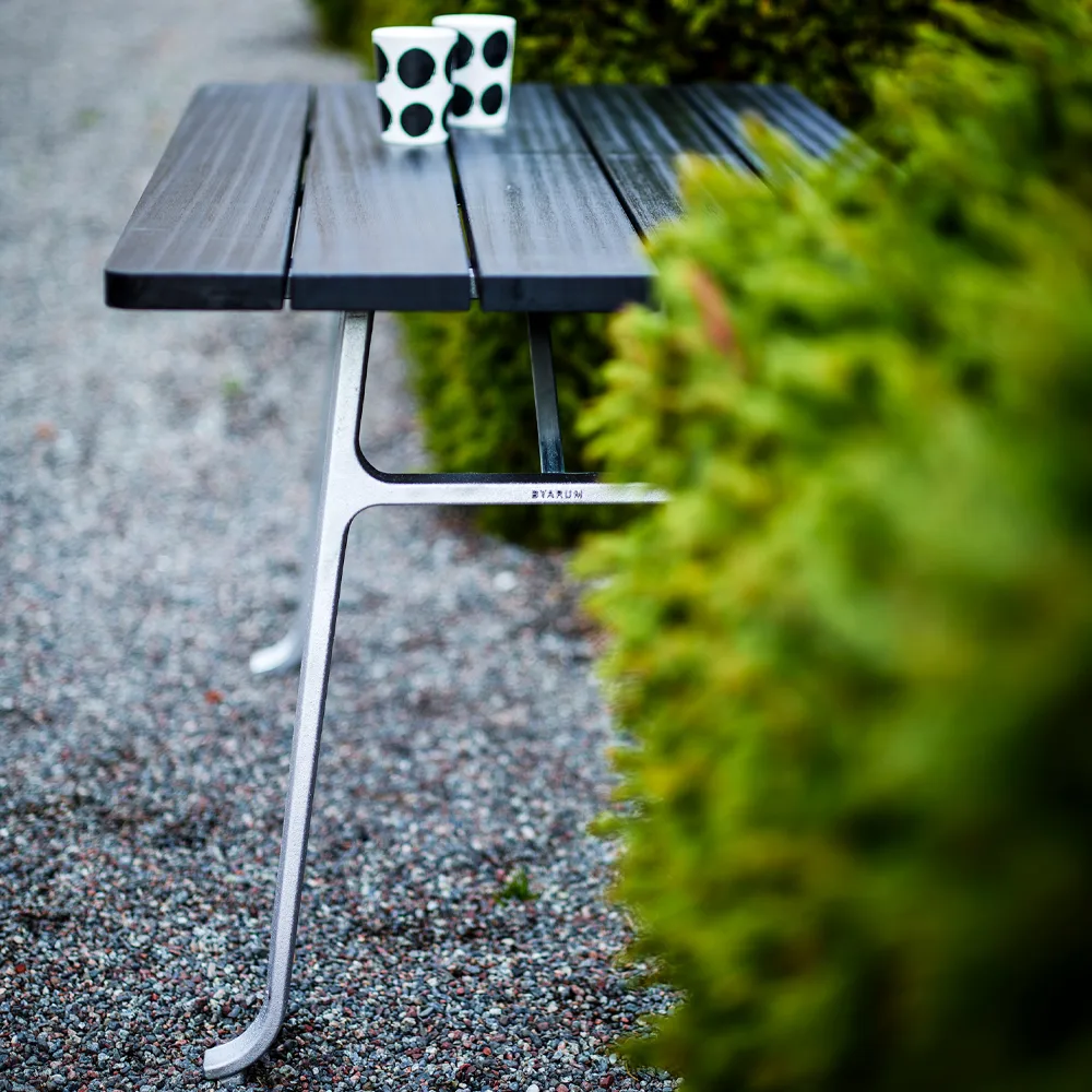 Seriff table, Mahogany black glaze, black stand Byarums bruk